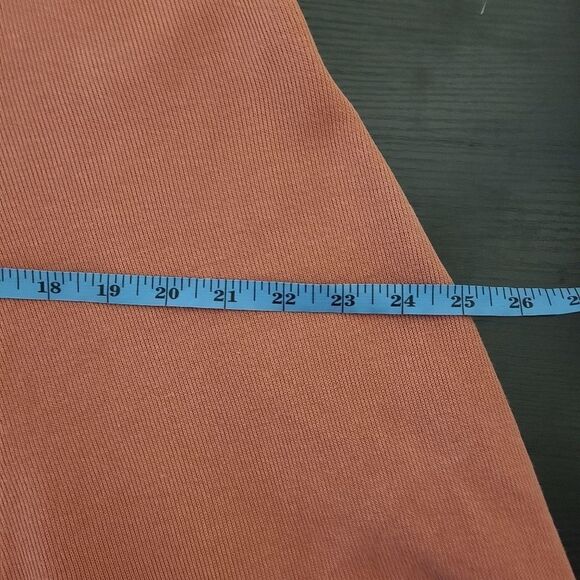 Vintage 90s Salmon Pink Ribbed Short Sleeve Skater Dress L - Picture 7 of 10